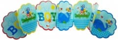 Ahoy Baby Blue Printed Paper Garland