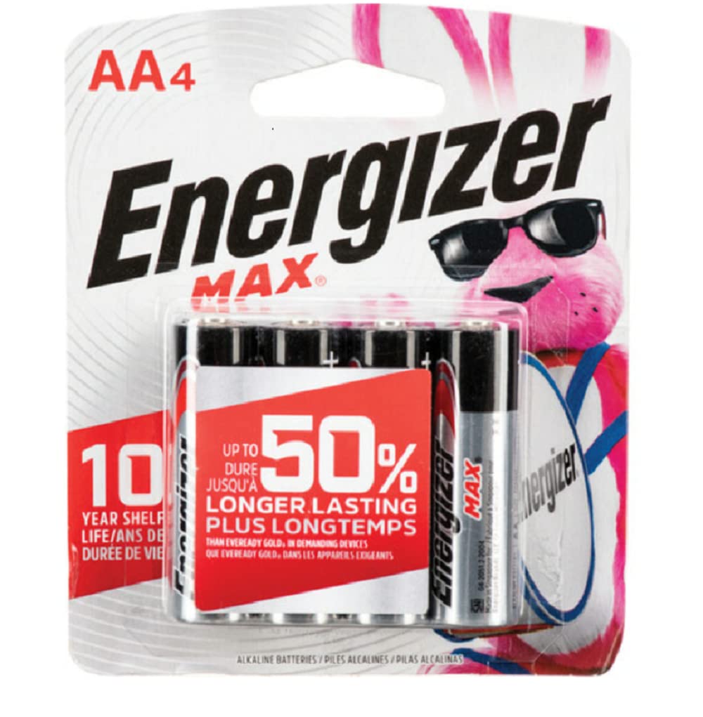 Energizer E300132900 AA 4Pk E91 B4 Alkaline Power Batteries image