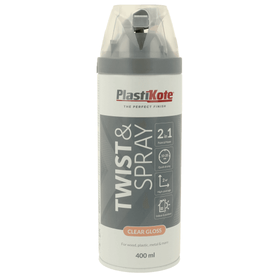 Plasti-Kote Twist & Spray Clear Acrylic Gloss 400ml