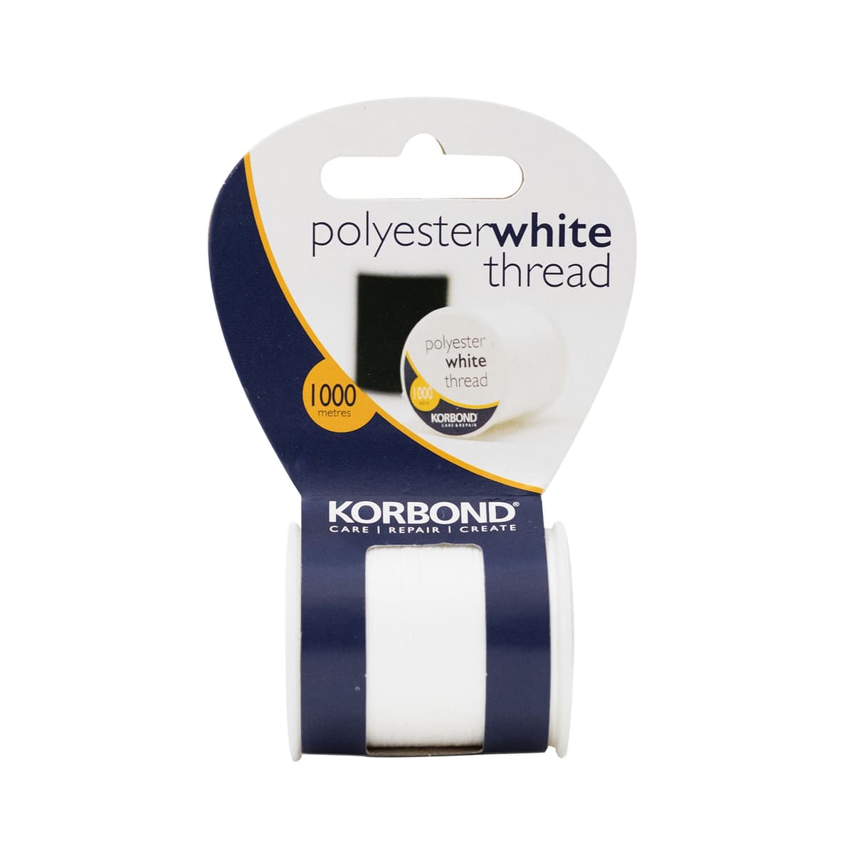 Korbond Polyester White Thread Extra Strong 1000m