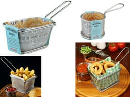 Apollo Stainless Steel Chip Serving Basket Round 1