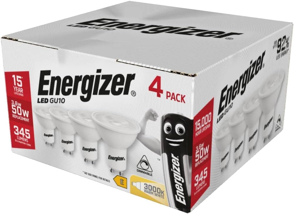 Energizer LED GU10 3.6W 250LM 36 Degrees Warm White Boxed