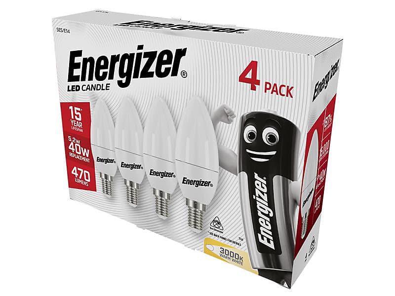 Energizer LED Candle 5.9W 470LM Opal E14 Warm White Boxed