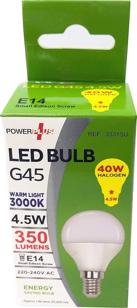 Powerplus Led G45 4.9w E27 240v 410lm