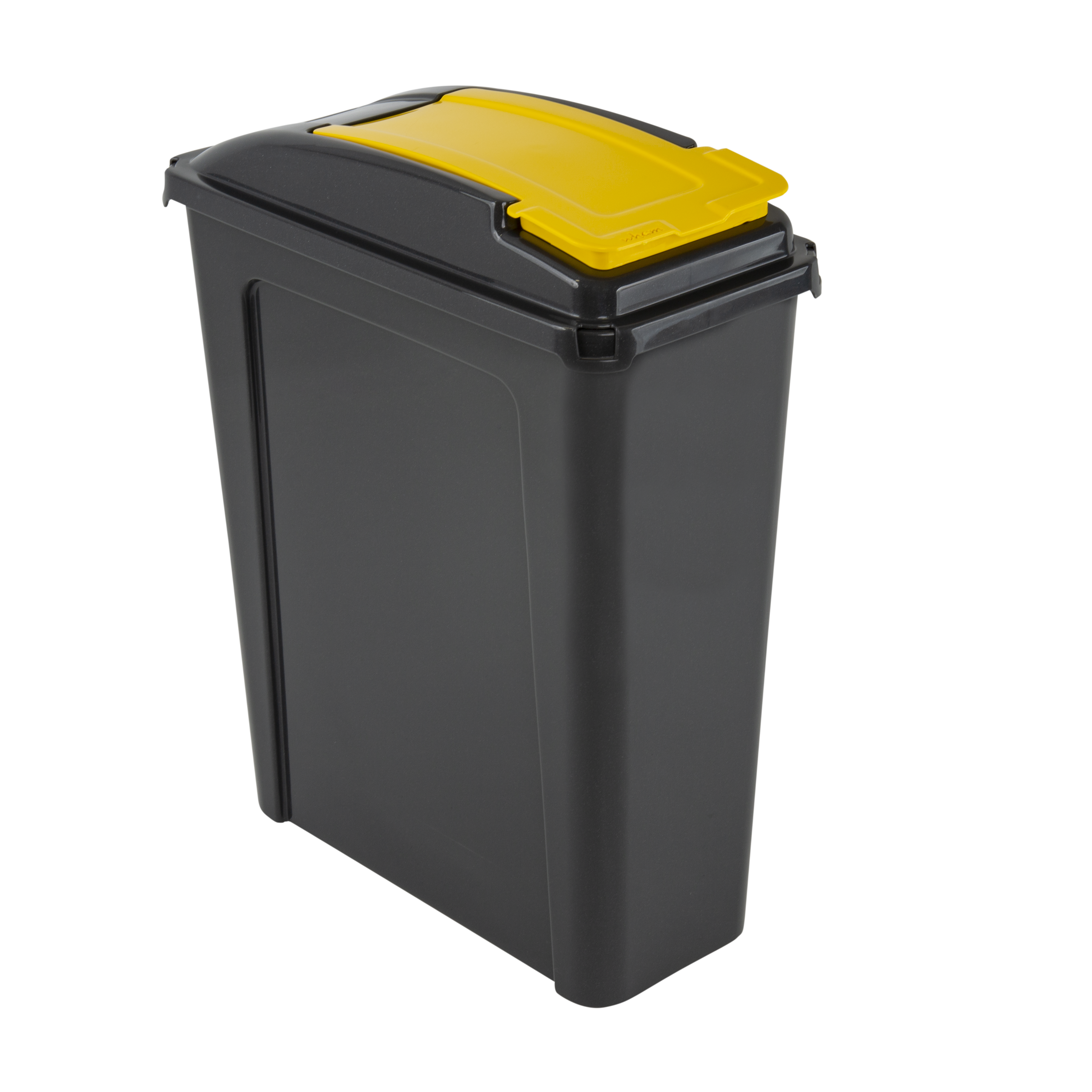 WHAM  recycling 25l Slimline Bin & Lid Graphite/gen. Yellow image