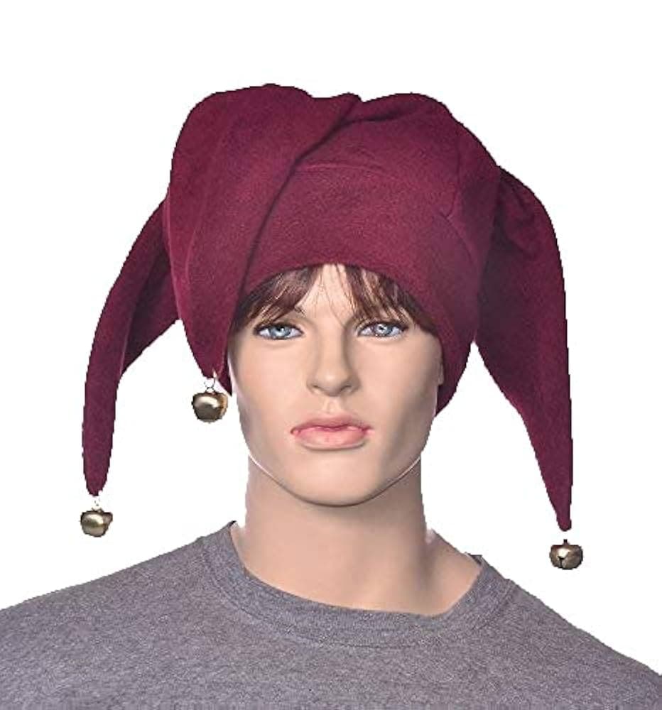 England Jester Hat with Tails & Bells