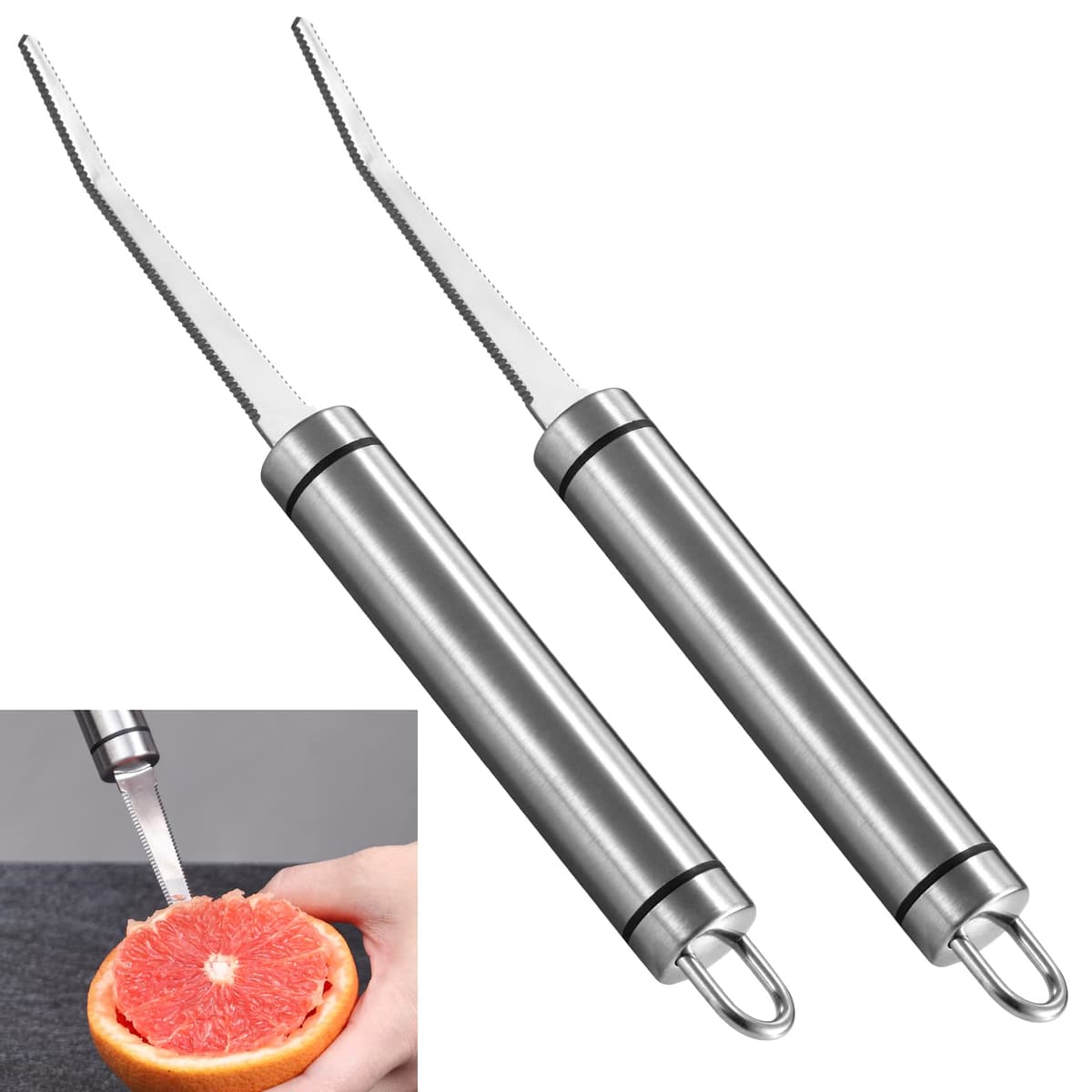 Kitchen Craft Double Edge Grapefruit Knife Stainless Steel - Rosewood Handle