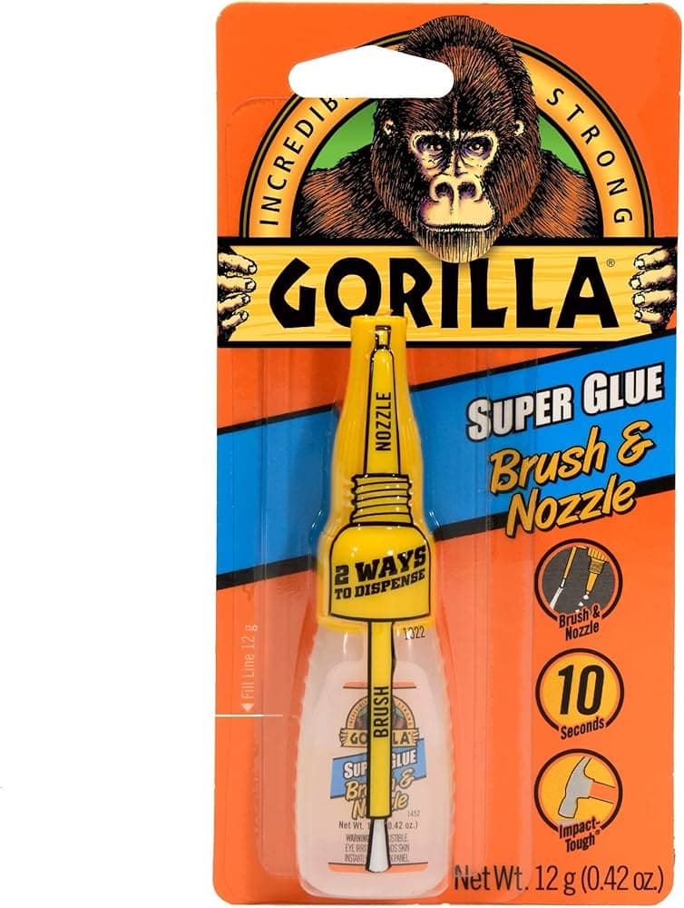 Gorilla 12g 2-in-1 Brush and Nozzle Superglue - Clear