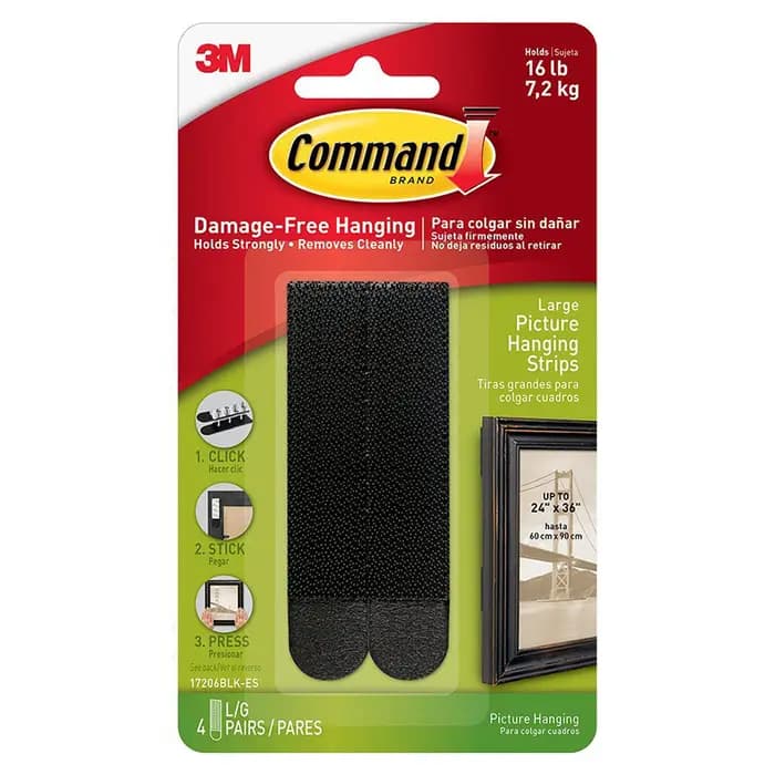 3M Command Large Picture Strips Black (17206BLK)