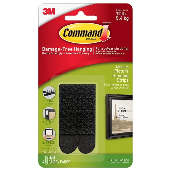 3M Command Medium Picture Strips Black (17201BLK)