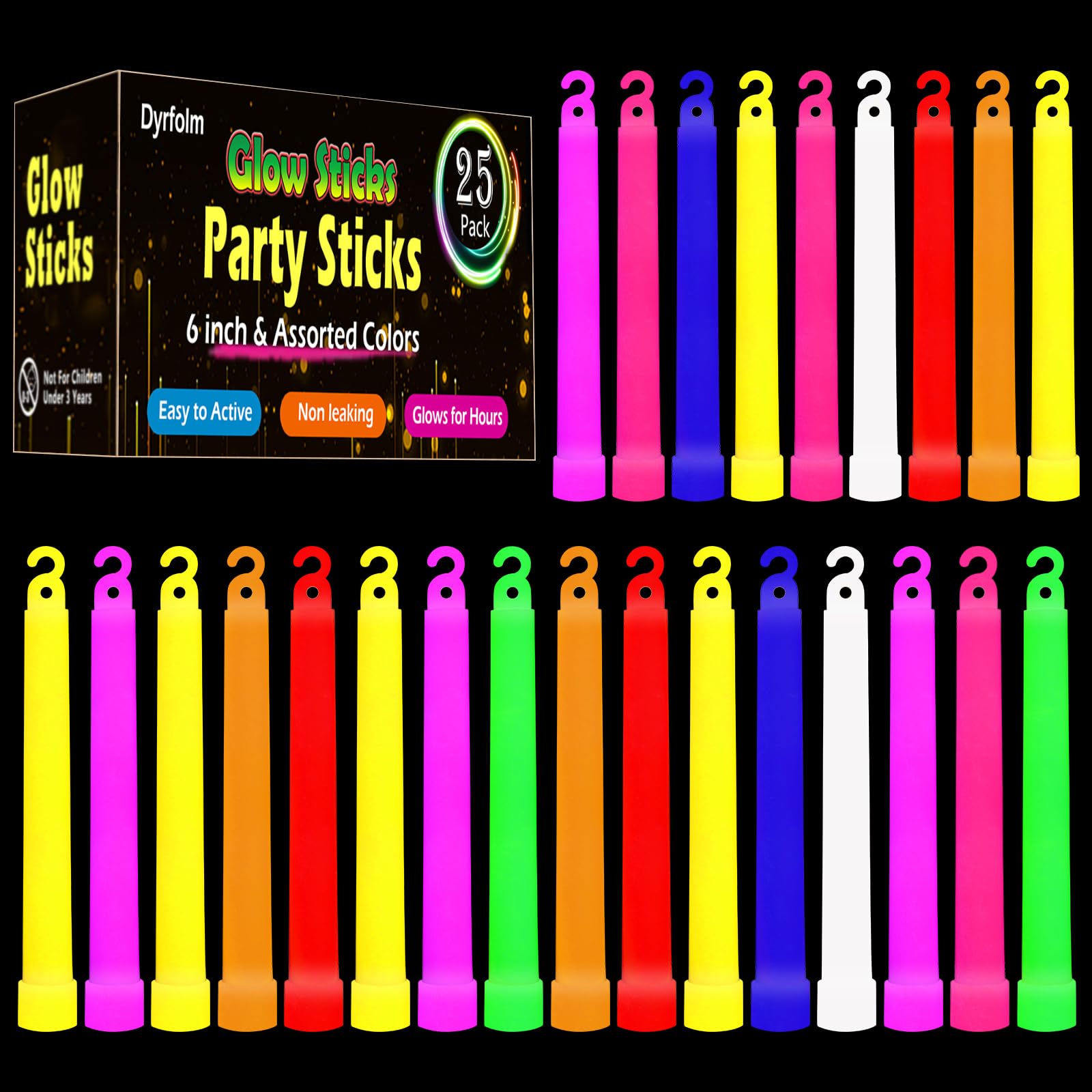 Unique Party 6" Assorted Glowsticks image