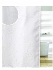 BC  Diamante Spiral Polyester Shower Curtain - White (sc501wh)