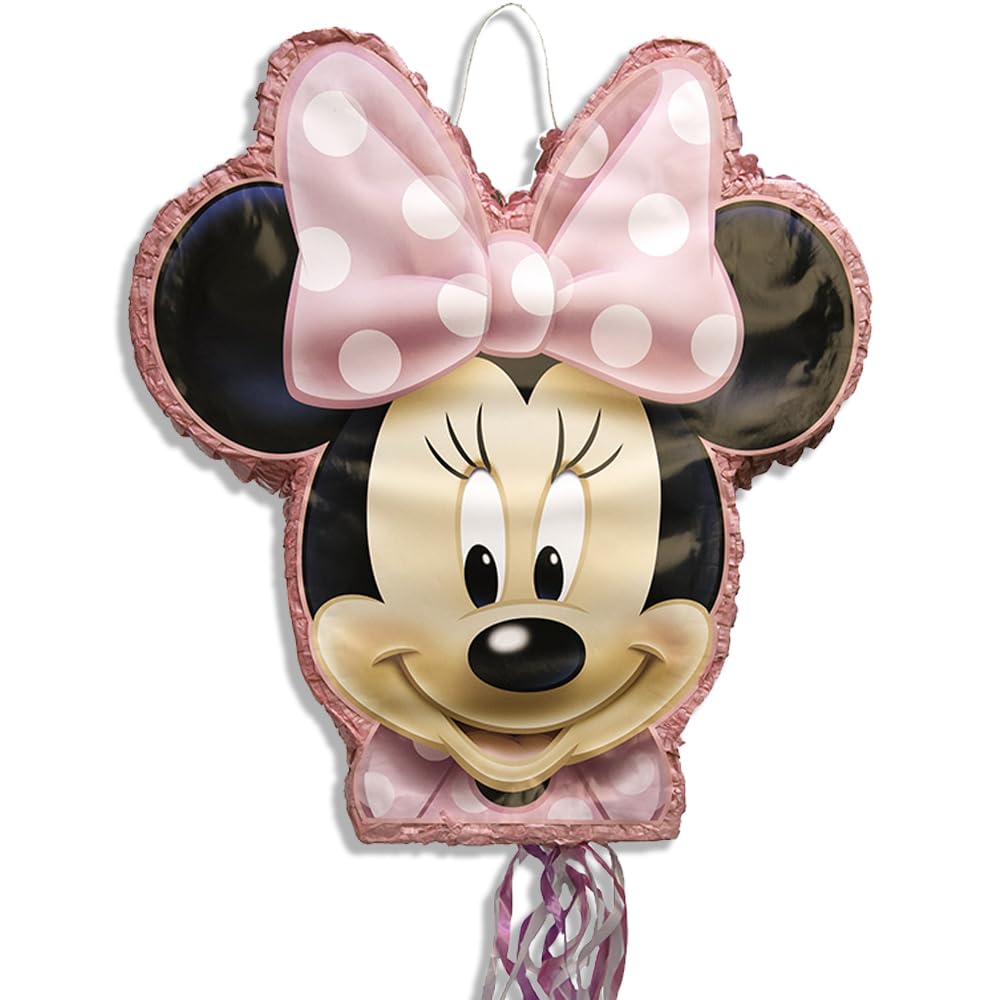Unique Party Minnie Bowtq Flat Pull Pinata image