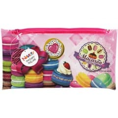 Pink Elephant Macaroon PVC Flat Pencil Case