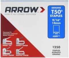 Arrow T50 Staples 14mm 9/16" (1250 Pk)