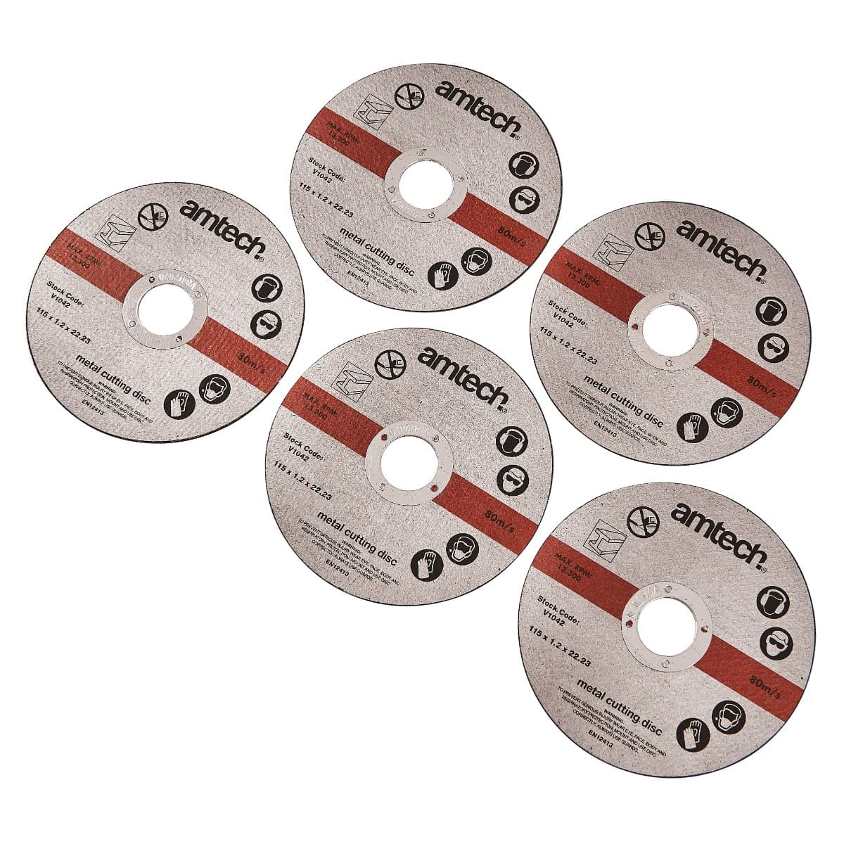 Am-Tech 5pc 1.2mm x 115mm Metal Cutting Discs V1042