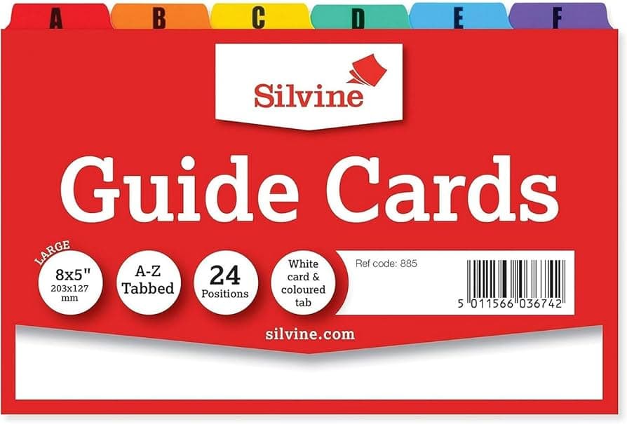 Silvine 8X5 Guide Cards (885)