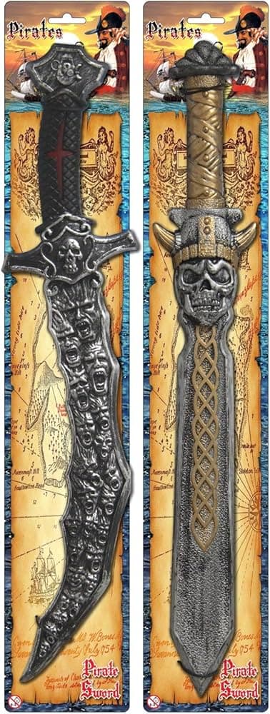 Kandy Toys Pirate Swords (2 Assorted) On Tie Card