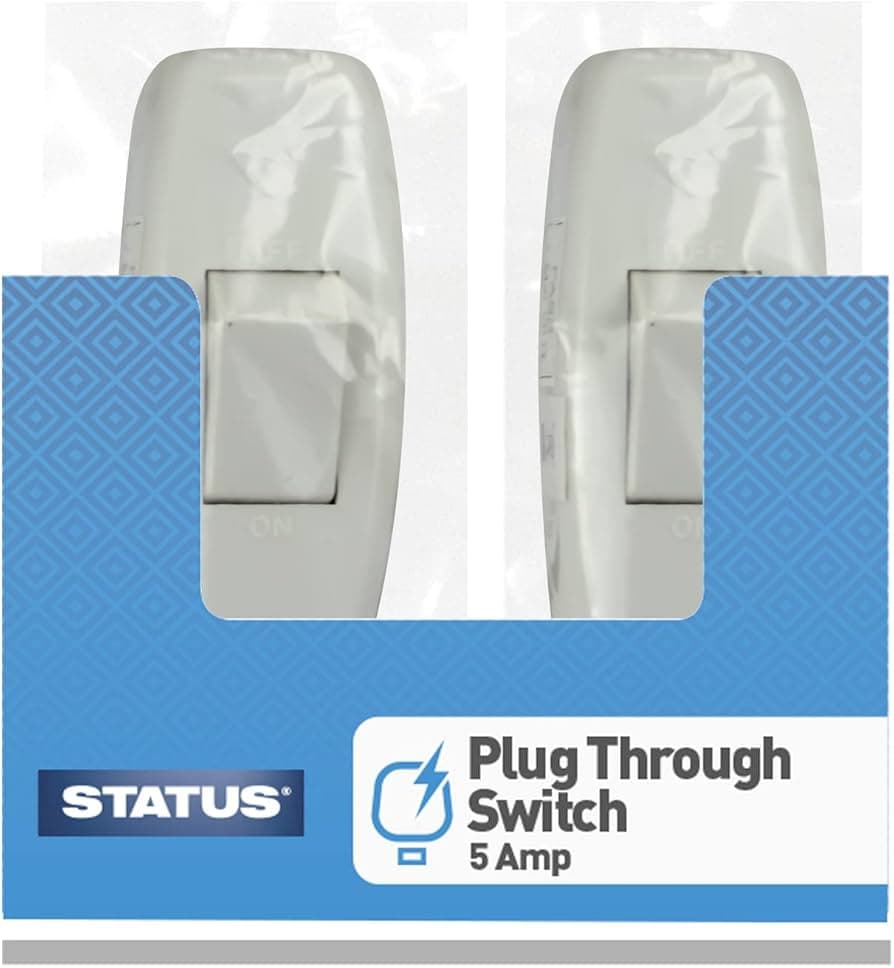 STATUS  5 Amp Plug Through Switch Poly Bag CDU - White 