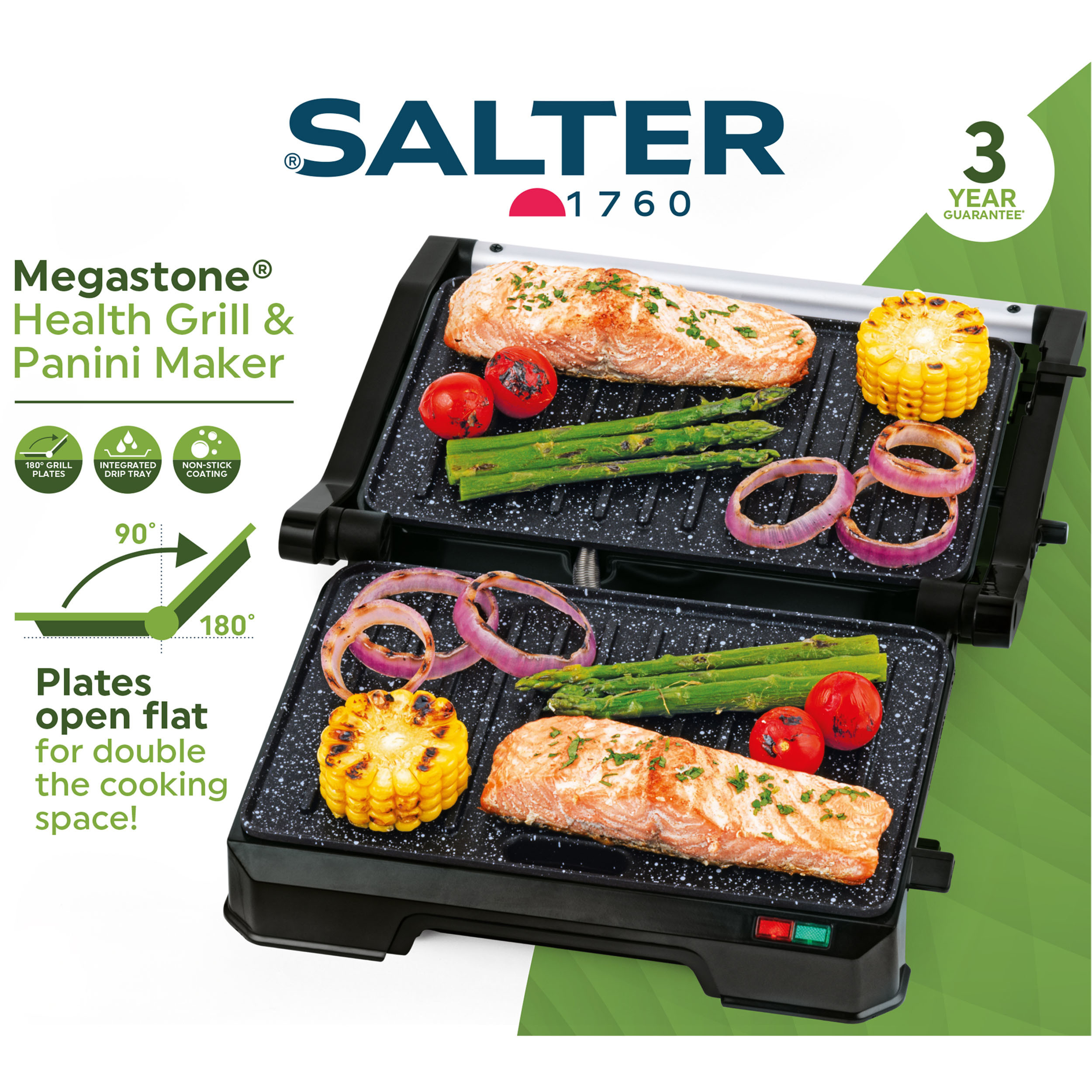SALTER 180 HEALTH GRILL AND PANINI MAKER image