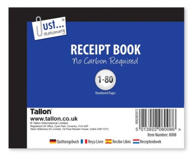 Tallon Receipt Book Ncr Half Size 80 Sets image