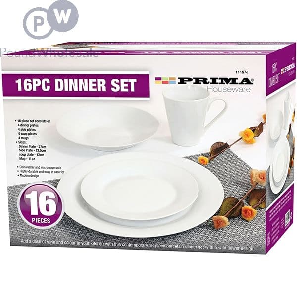 Prima 16 Pcs Dinner Set White