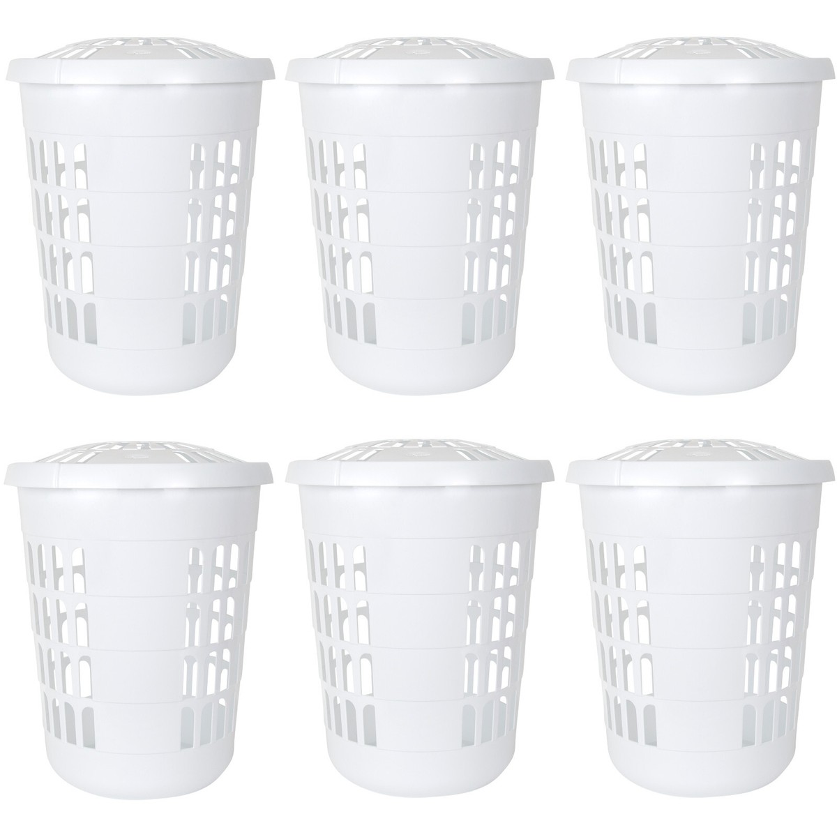 WHAM  laundry Deluxe Round  Hamper Ice White image