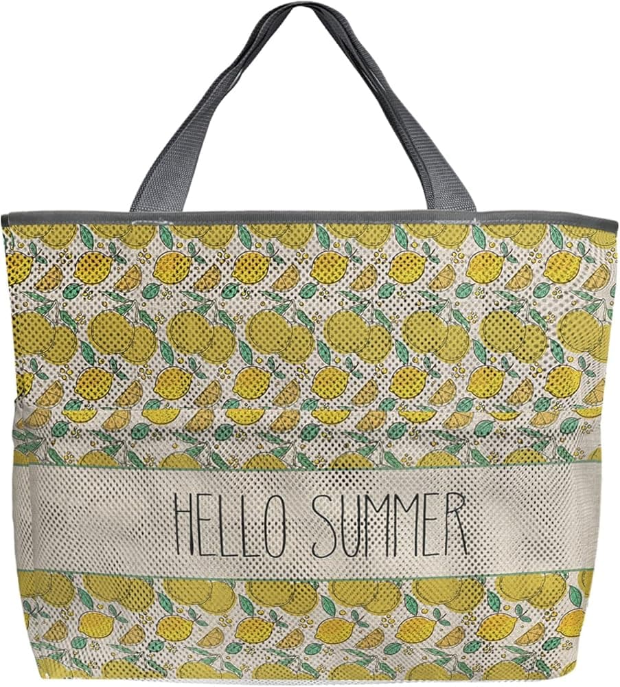 YEL MESH BEACH BAG GREEN     