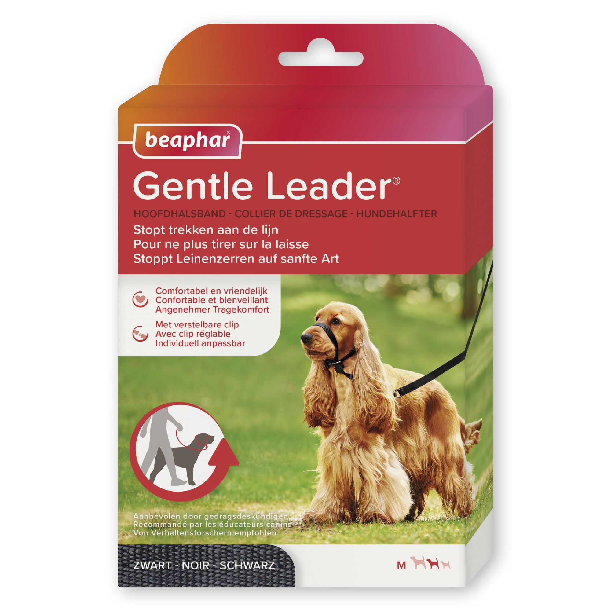 Beaphar Gentle Leader Black For Medium Size Dogs Helps Train Dogs To Stop Pulling On Lead image