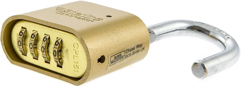 Sterling Heavy Duty Combination Padlock 50mm Double Locking 4 Dials Zinc Body