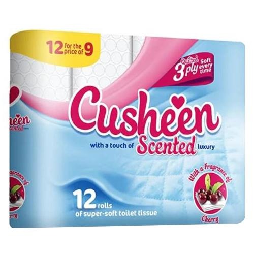 Cusheen 12 Rolls Quilted Cherry Toilet Roll 3 Ply image