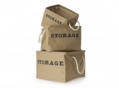 BC Athens Set 3 Linen Colour Storage Box