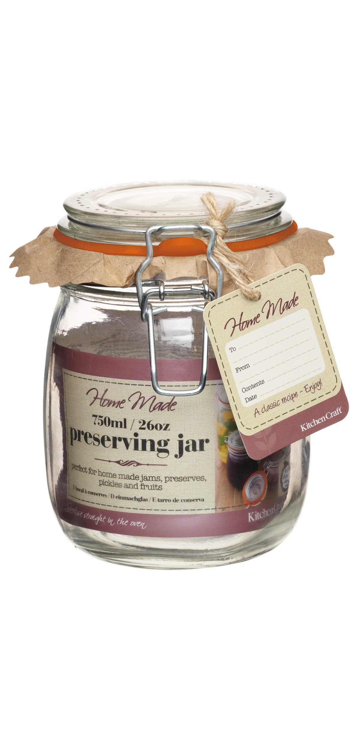 Home Made Glass 750ml Preserving Jar