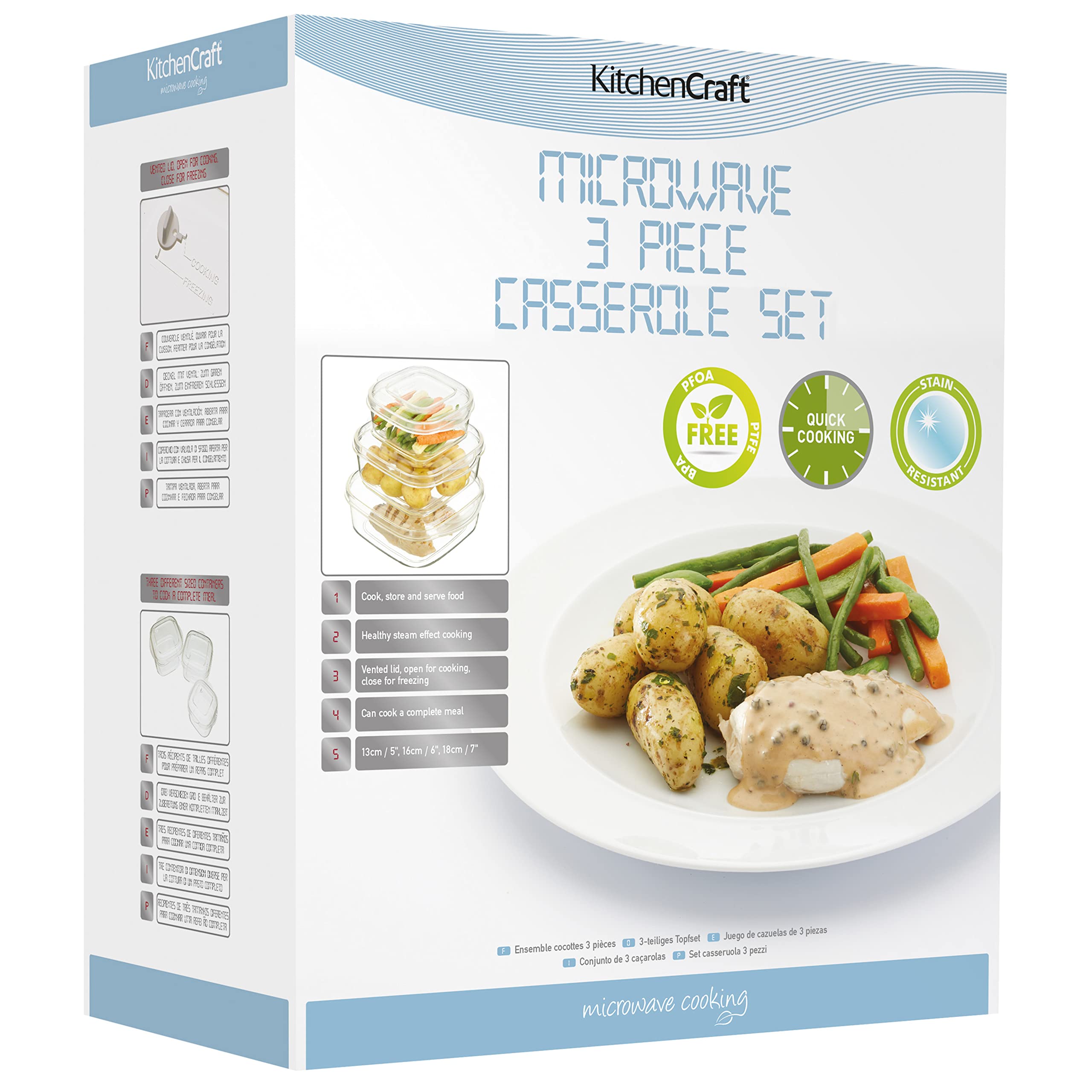 KitchenCraft Microwave Casserole 3 Piece Set image