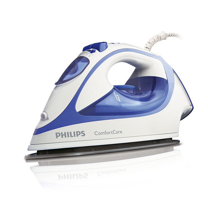Philips Comfort Steam Iron with 90 g Steam Boost, 2000 W, Blue/White image