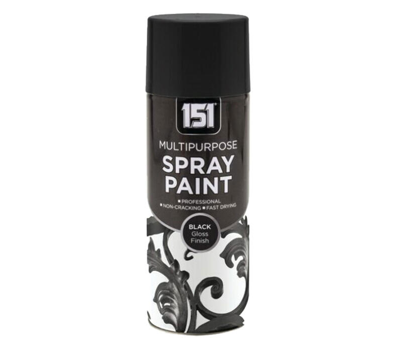 151 MULTIPURPOSE SPRAY PAINT BLACK GLOSS 400ML (TAR024) image