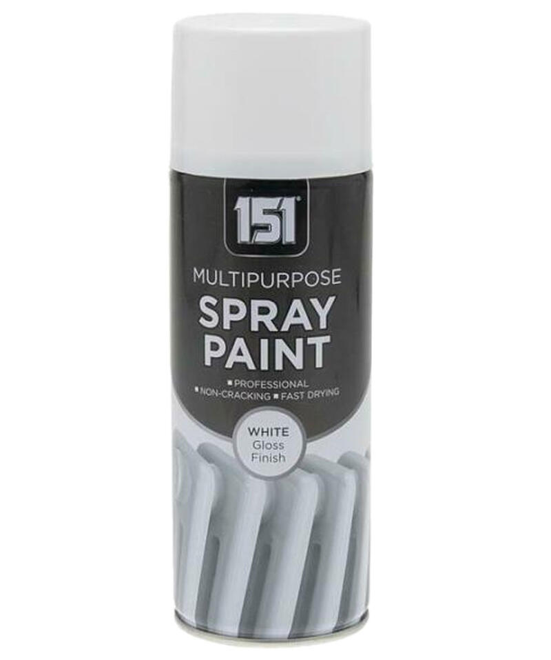 151 MULTIPURPOSE SPRAY PAINT WHITE GLOSS 400ML (TAR026) image