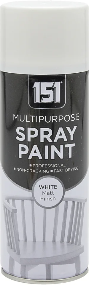 151 MULTIPURPOSE SPRAY PAINT WHITE MATT 400ML (TAR027) image