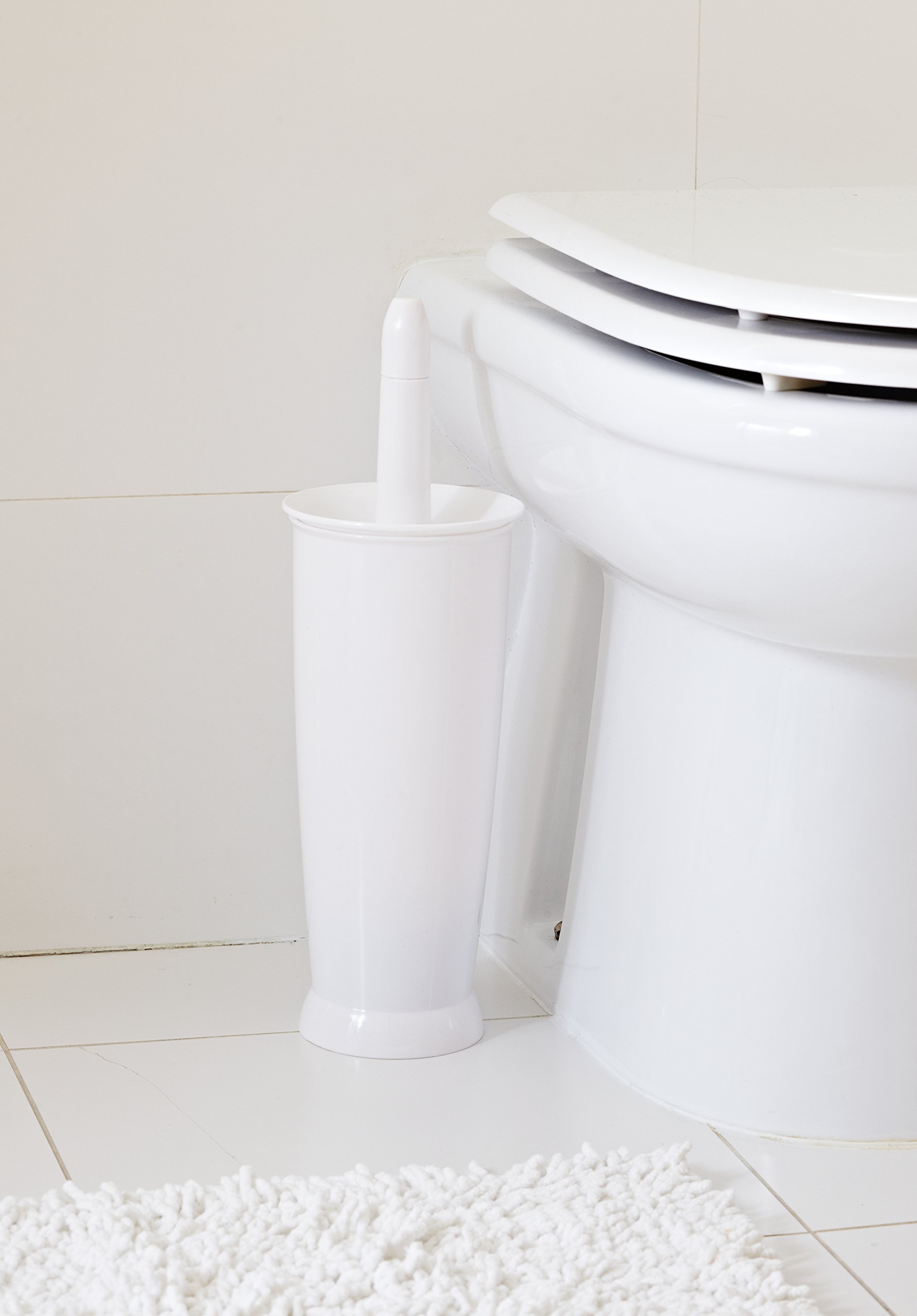 Addis Bathroom Sense Closed Toilet Brush Set White image