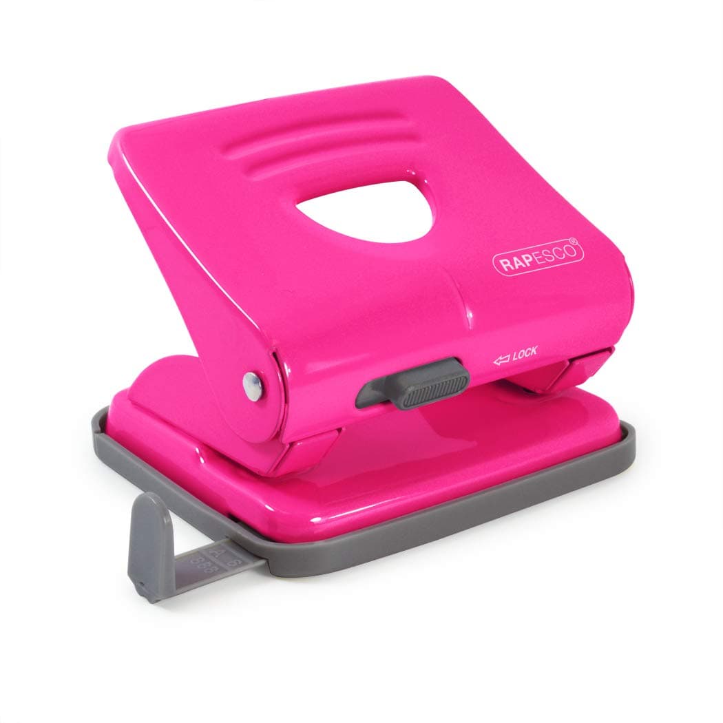 Rapesco 825 (2 Hole) Metal Punch - Hot Pink