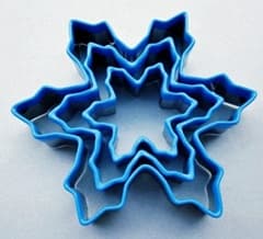 SNOWFLAKE CUTTERS WITH BLUE TOP (3PCS)