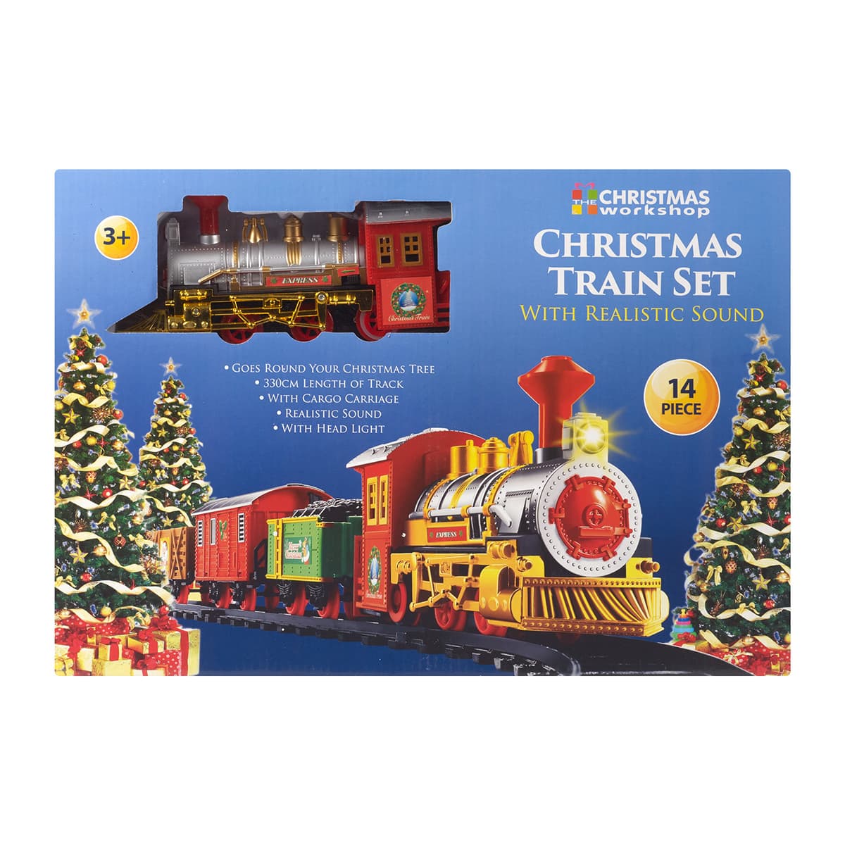 BENROSS  Battery Operated Xmas Train with 3 Carriages (81010)