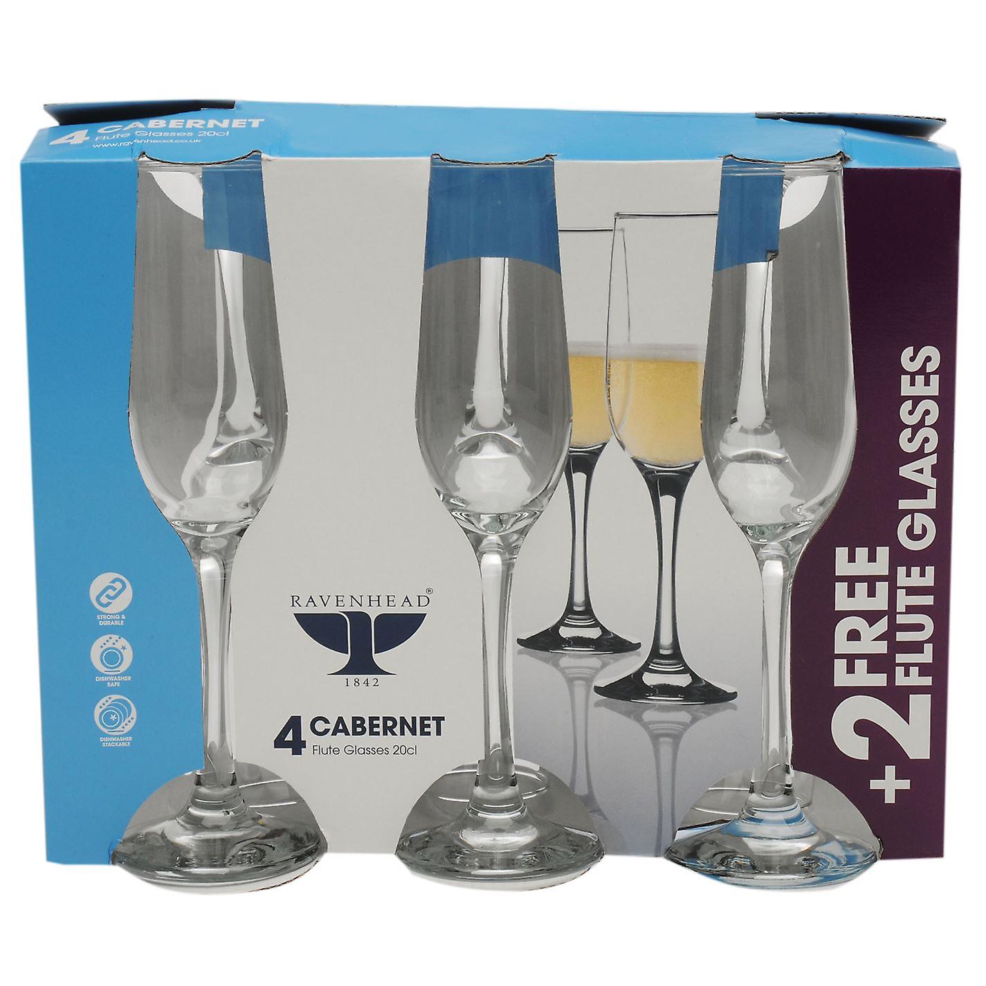 Rayware Ravenhead Cabernet 6 For 4 Flute Glasses 20cl  Xxxx image