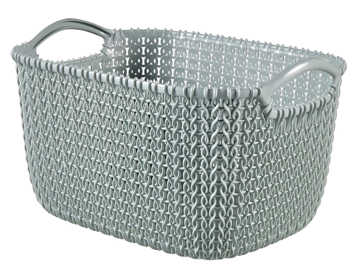 Curver Knit Rectangular Basket -  8L, Small Misty Blue