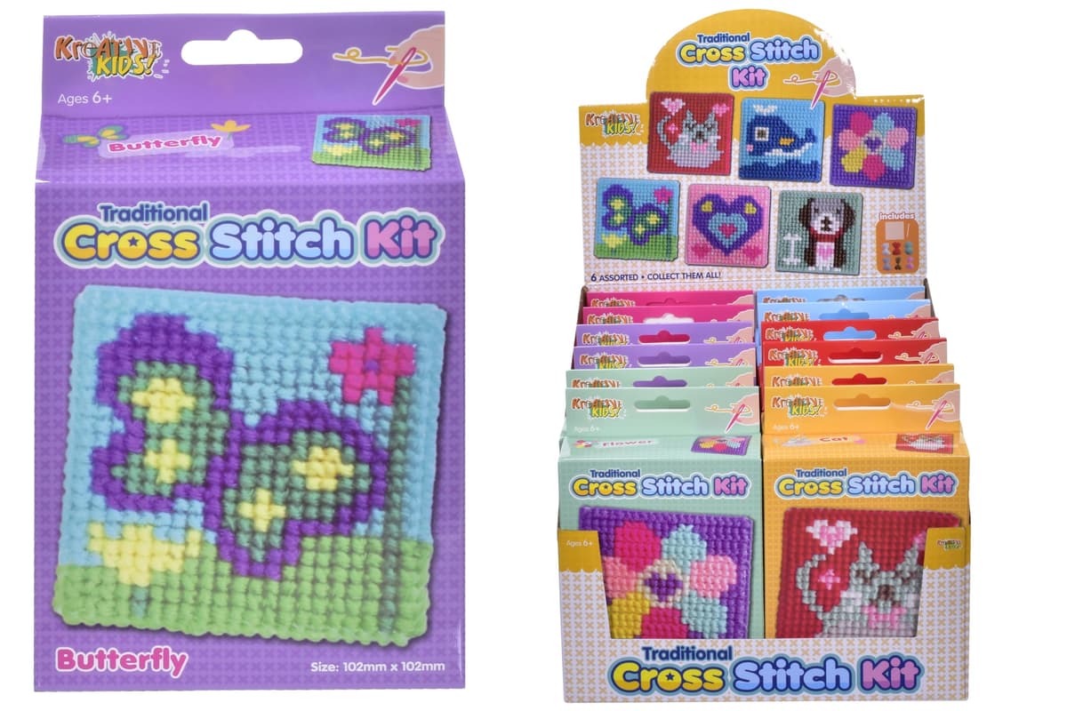 Kandy Toys Cross Stitching Kits (6 Assorted) In Colour Box