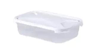 Cuisine 800ml Rectangular Food Box & Lid (in a CDU) Clear/Ice White