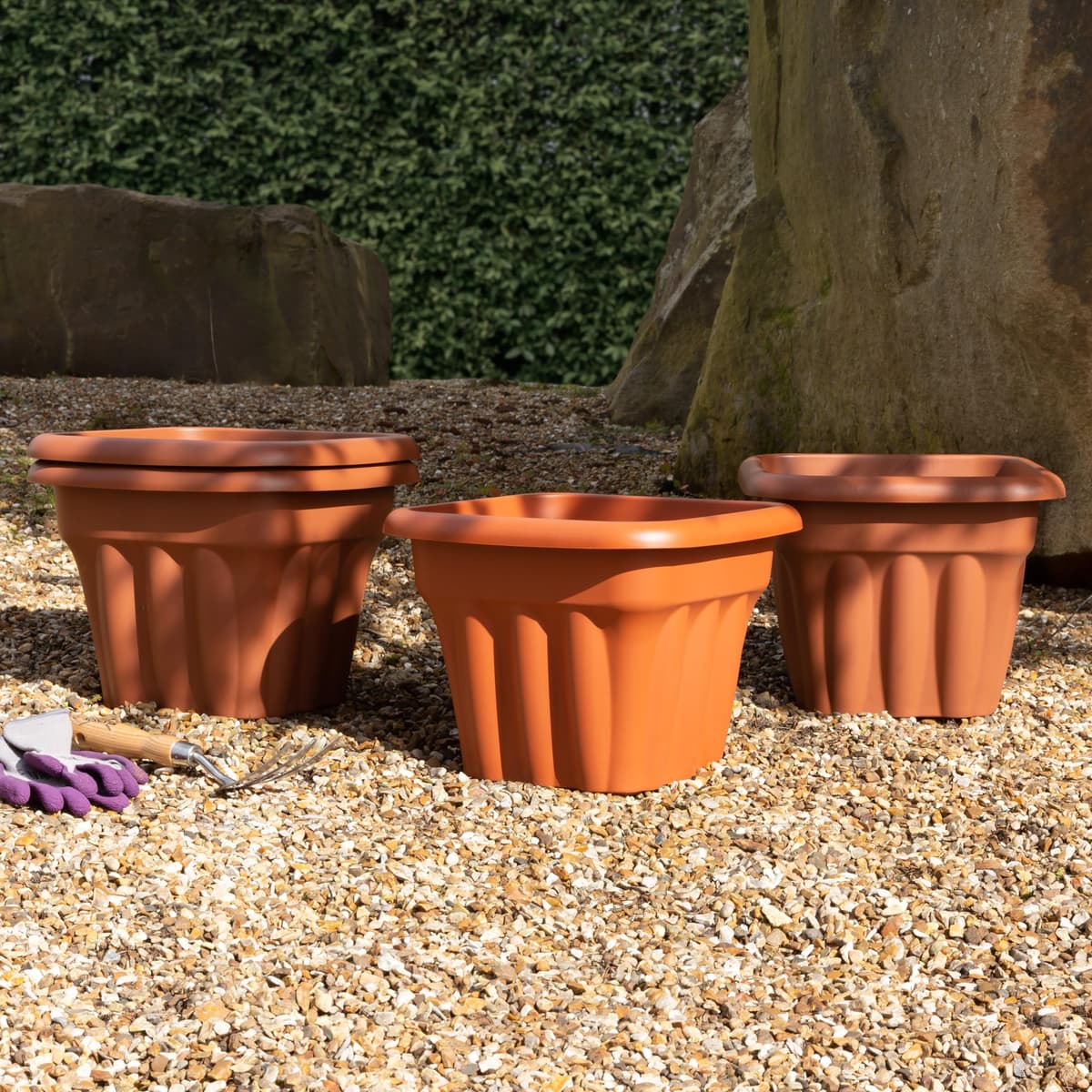 WHAM  vista 33cm Square Planter Terracotta