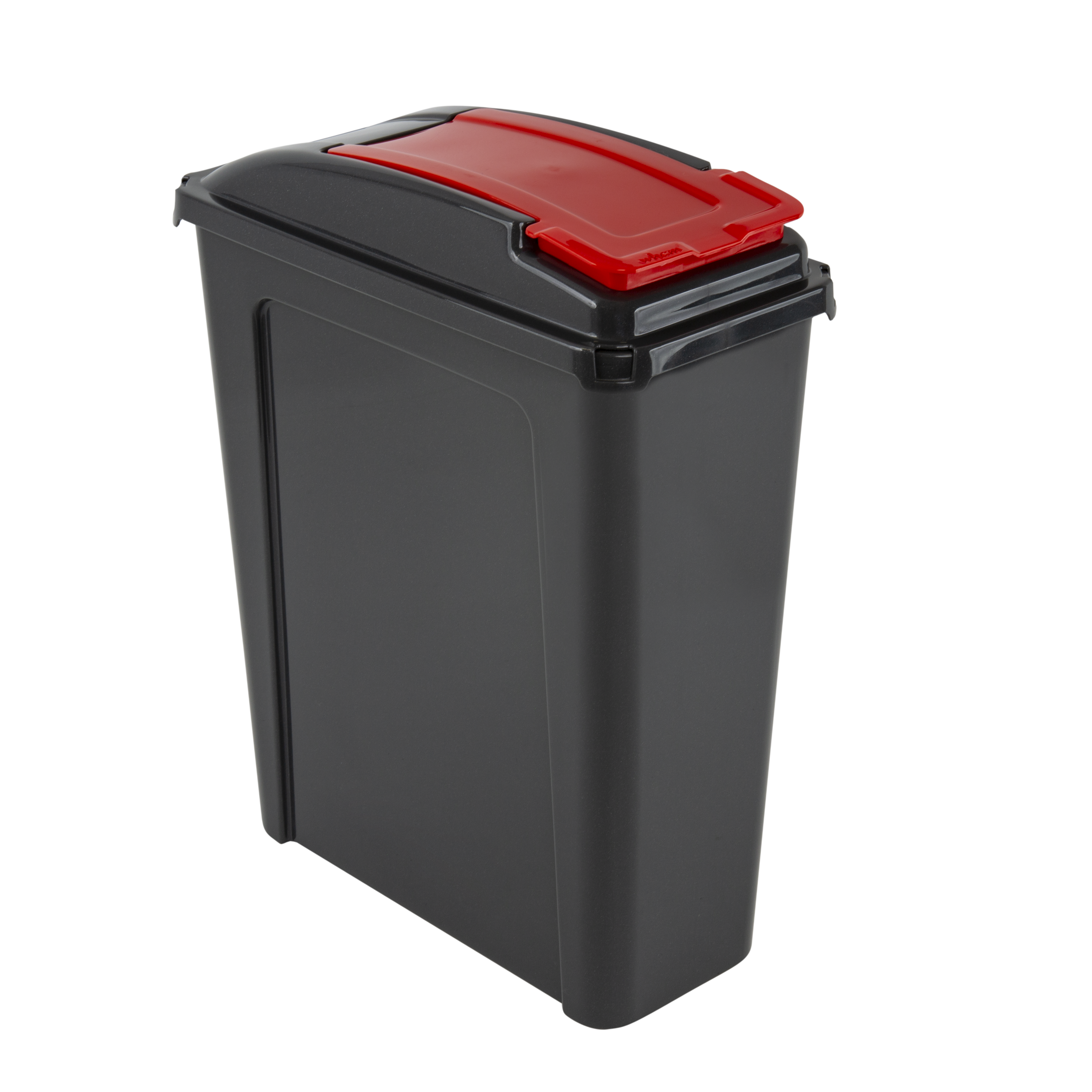 WHAM  recycling 25l Slimline Bin & Lid Graphite/gen. Red image