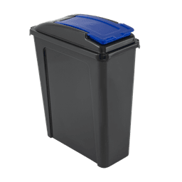 WHAM  recycling 25l Slimline Bin & Lid Graphite/gen. Blue 1
