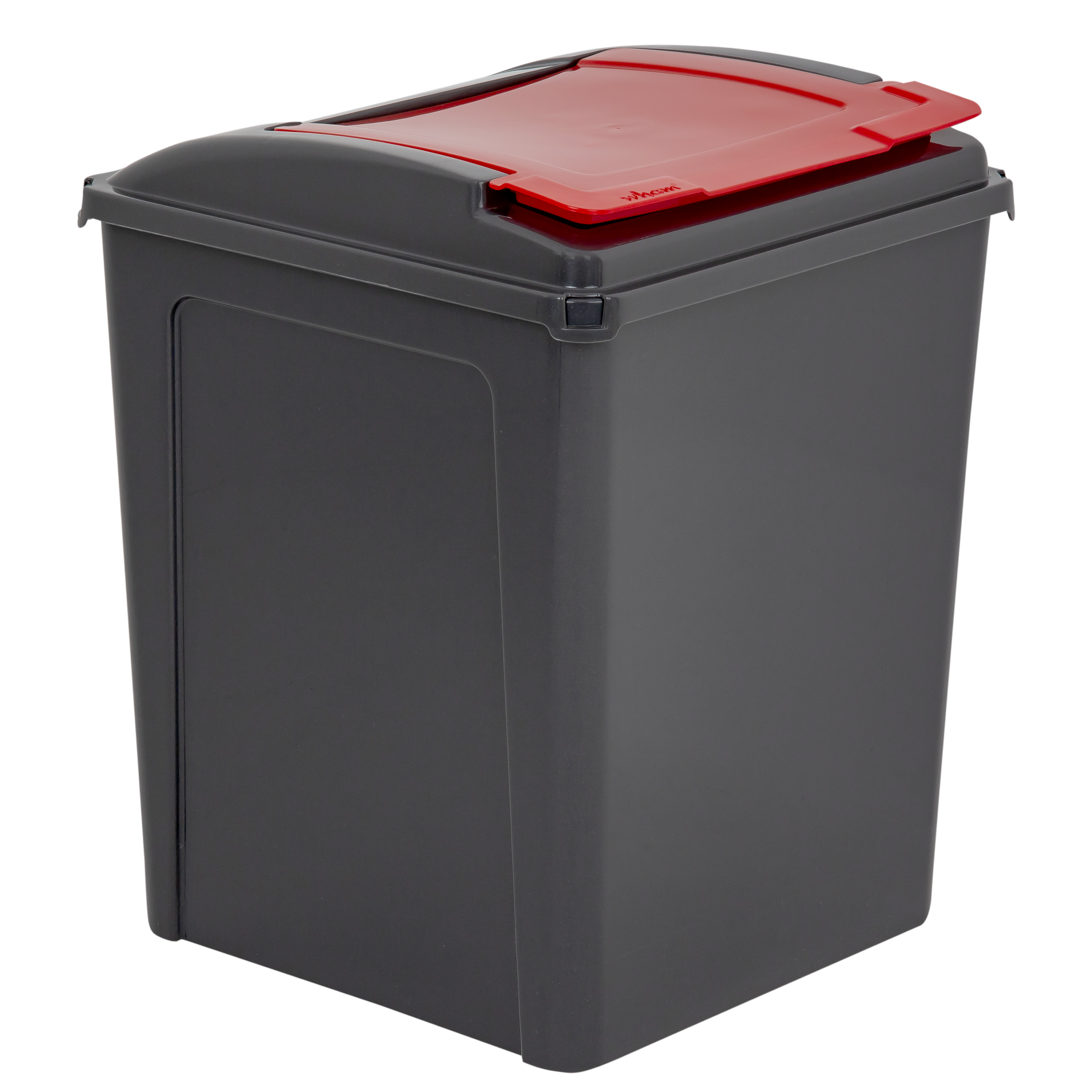 WHAM  recycling 50l Bin & Lid Graphite/gen. Red image